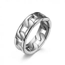 Titanium Cuban Link Knot Men's Ring