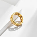 Titanium Cuban Link Knot Men's Ring