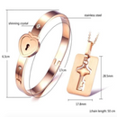 Love Lock Necklace And Bracelet Set