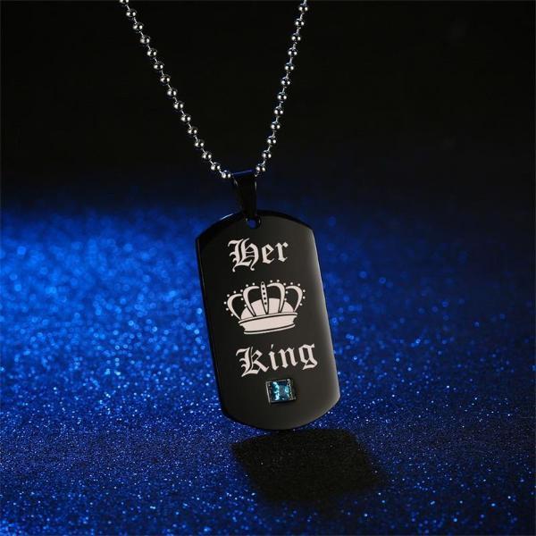 Her King His Queen Couples Necklace Set